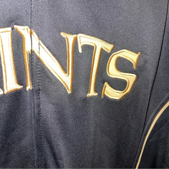 NFL New Orleans Saints Black & Gold Track Jacket Mens Size 2XL - Picture 2 of 7